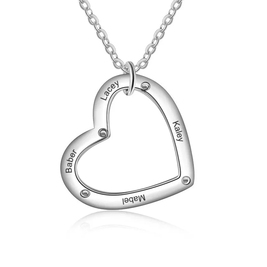 Personalized Engrave 4 Name Necklaces For Women