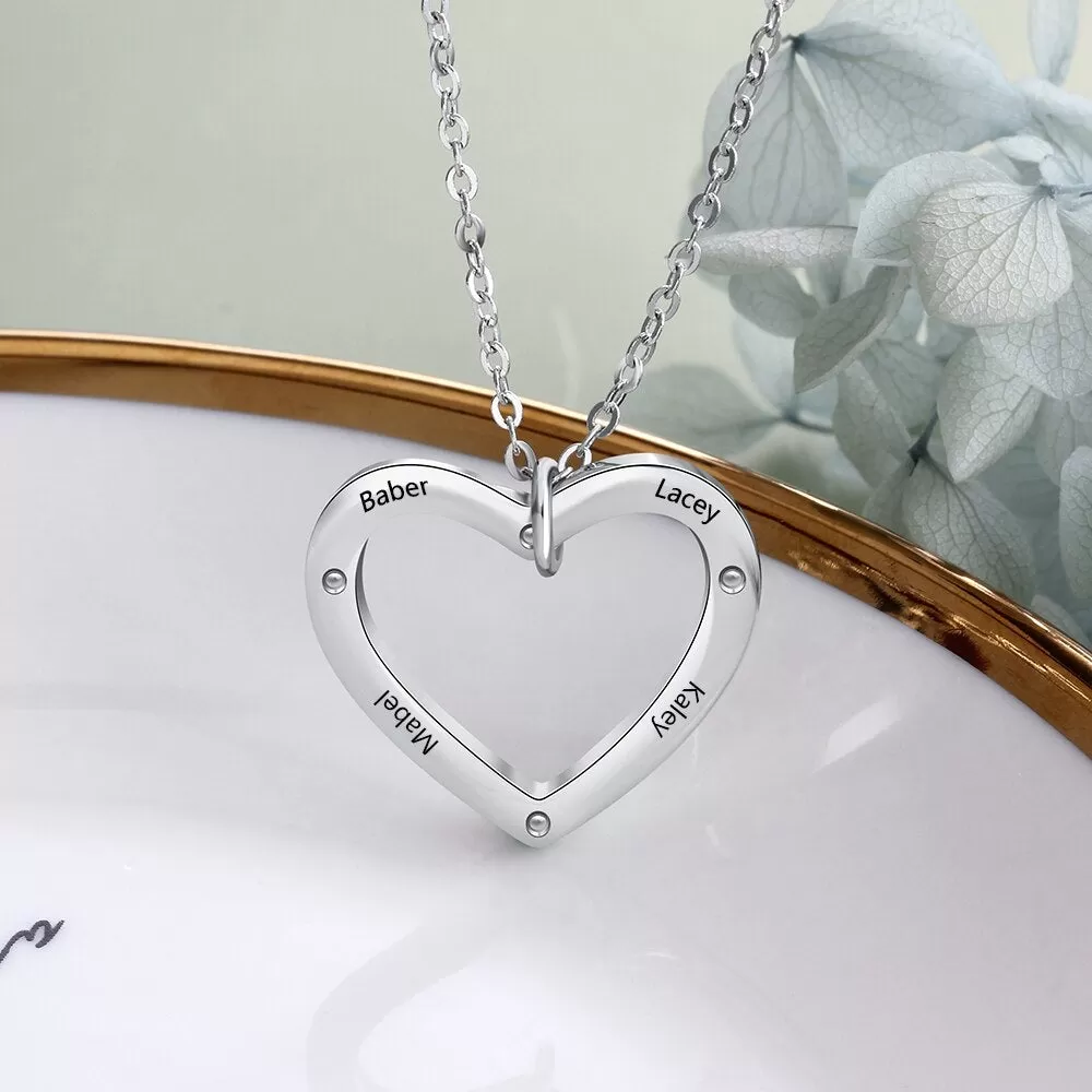 Personalized Engrave 4 Name Necklaces For Women