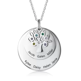 Personalized Family 7 Names Engraved Necklaces