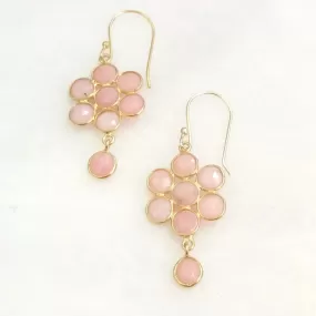 Pink Opal Double Drop Earrings