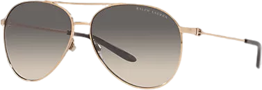 Ralph Lauren Metallic Stirrup Andie Pilot Sunglasses in case