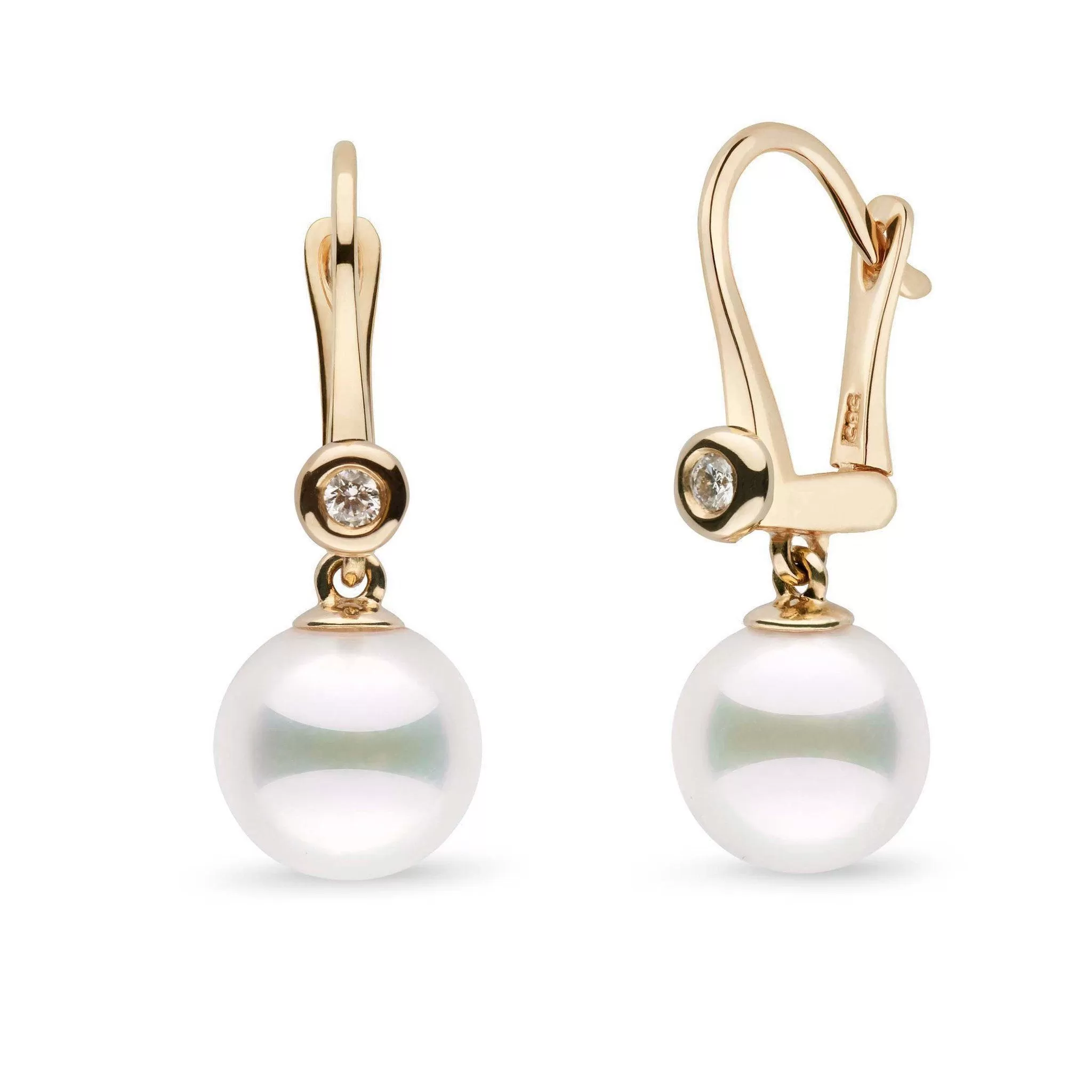 Romantic Collection Akoya 9.0-9.5 mm Pearl & Diamond Dangle Earrings