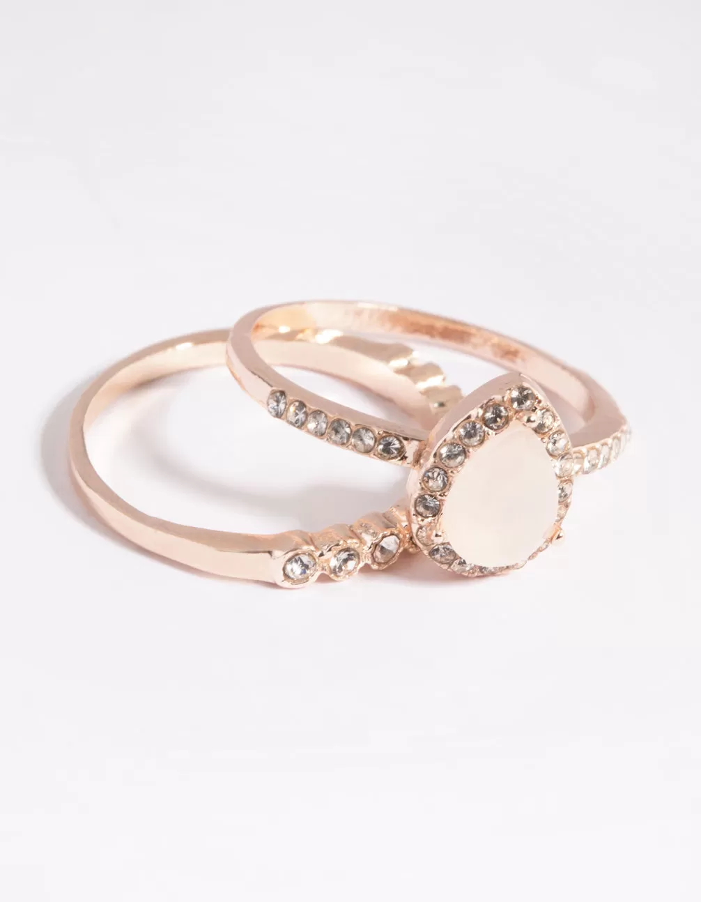 Rose Gold Cat Eye Ring Stack Pack