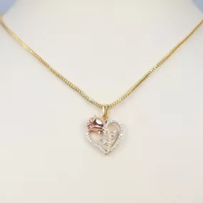 Rose Heart Diamond Charm