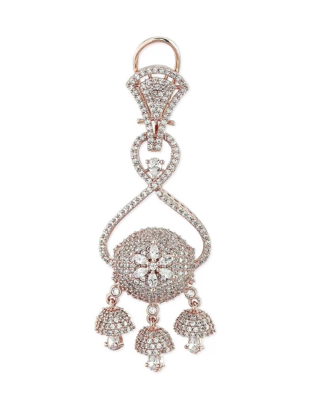 Rubans Rose Gold-Plated White Ad Drop Earrings