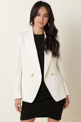 Shaina Ivory Notch Collar Blazer