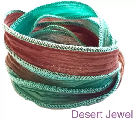 Silk Wrap Bracelet with Sterling Silver Chi Charm