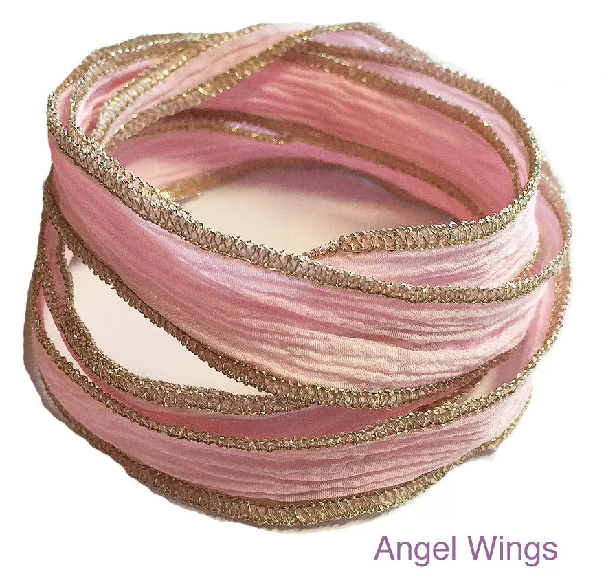 Silk Wrap Bracelet with Sterling Silver Chi Charm