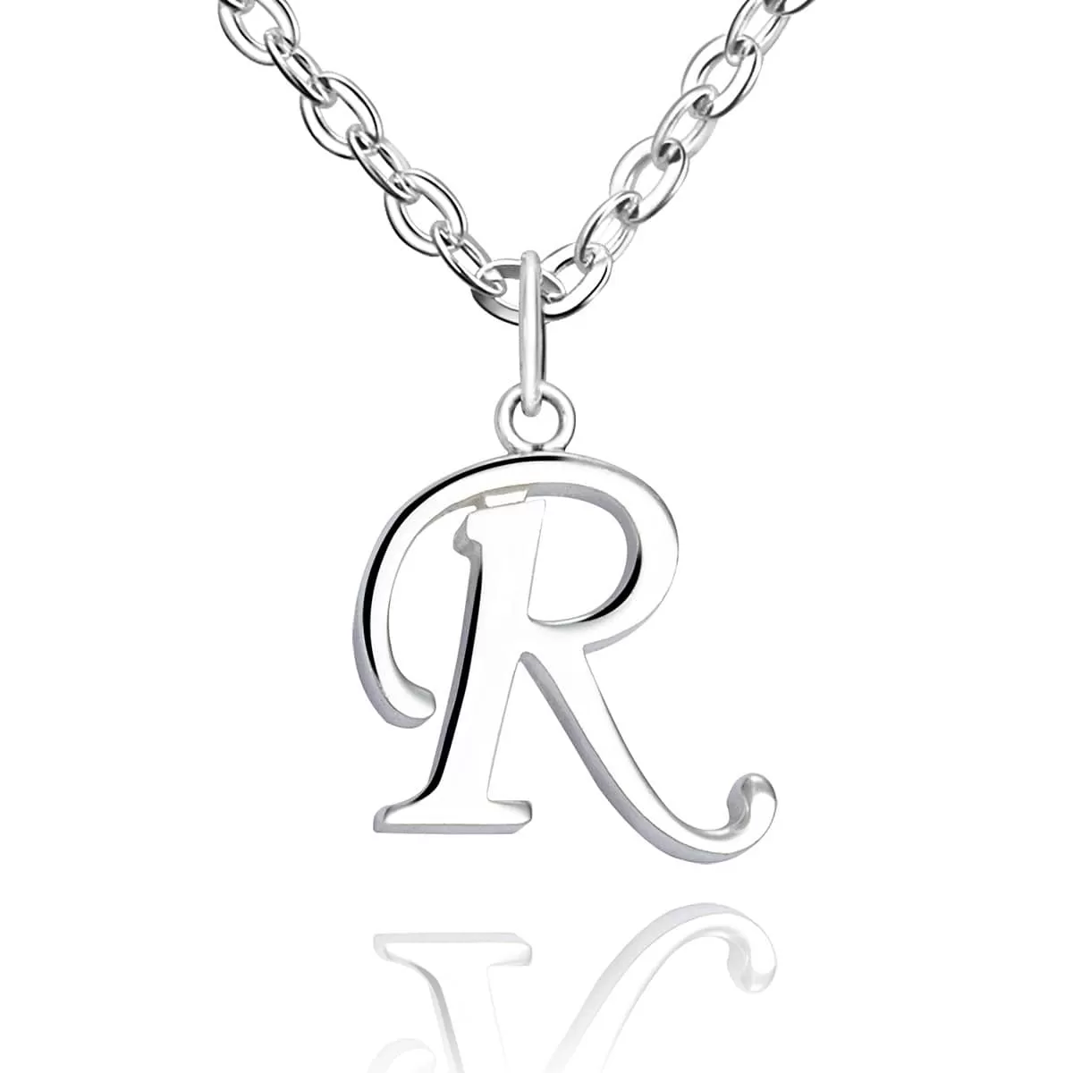 Simple Initial Necklaces Sterling Silver, 16-18