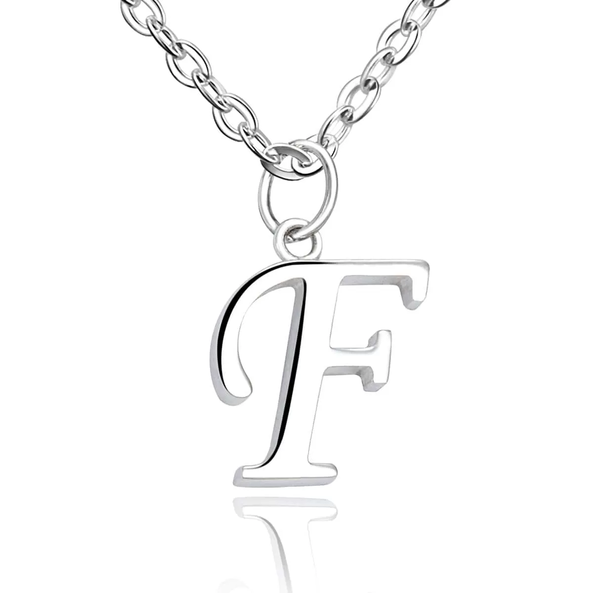 Simple Initial Necklaces Sterling Silver, 16-18