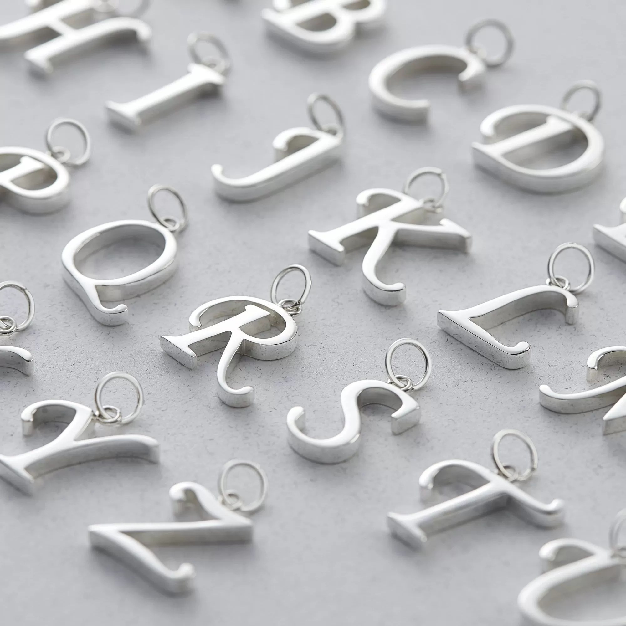 Simple Initial Necklaces Sterling Silver, 16-18