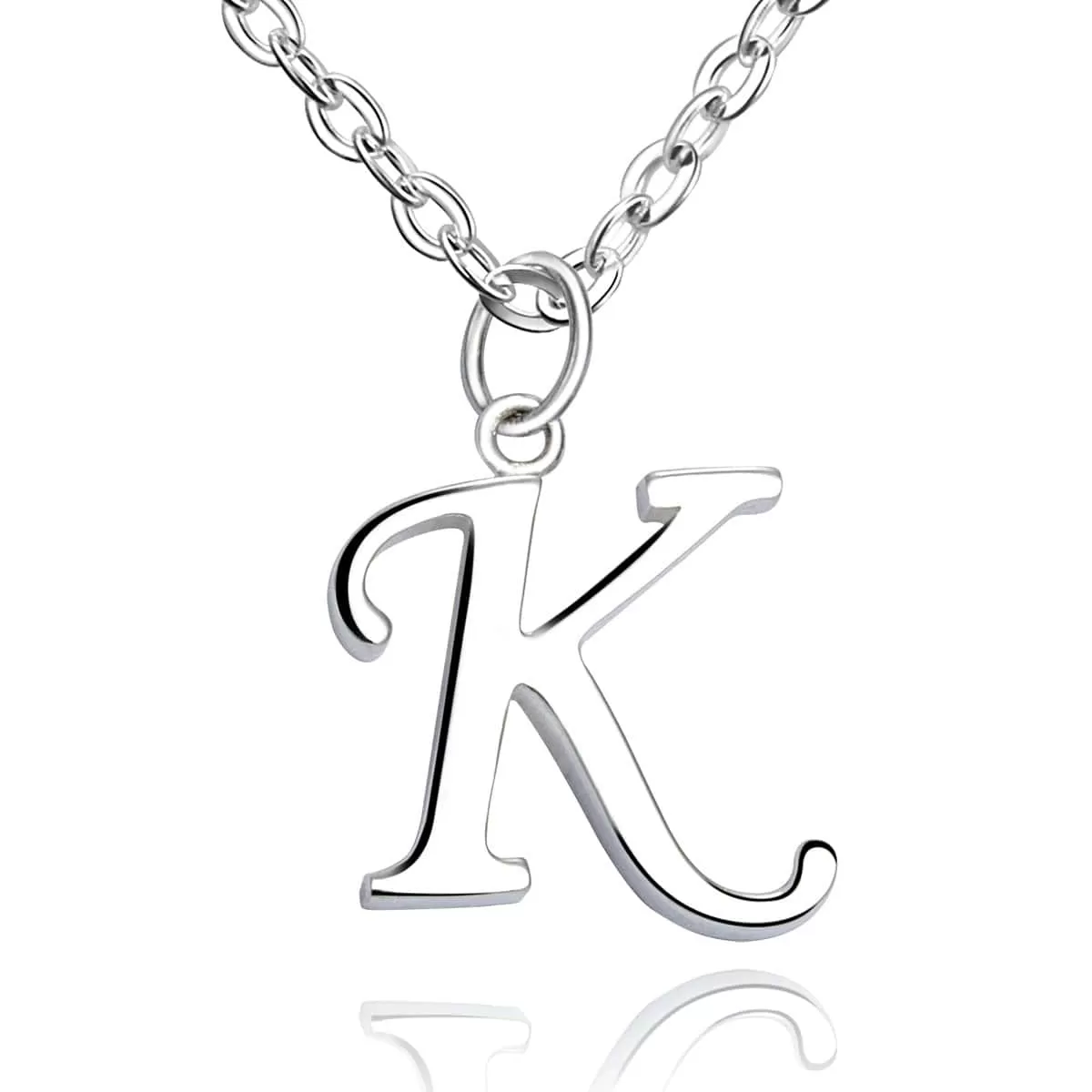 Simple Initial Necklaces Sterling Silver, 16-18