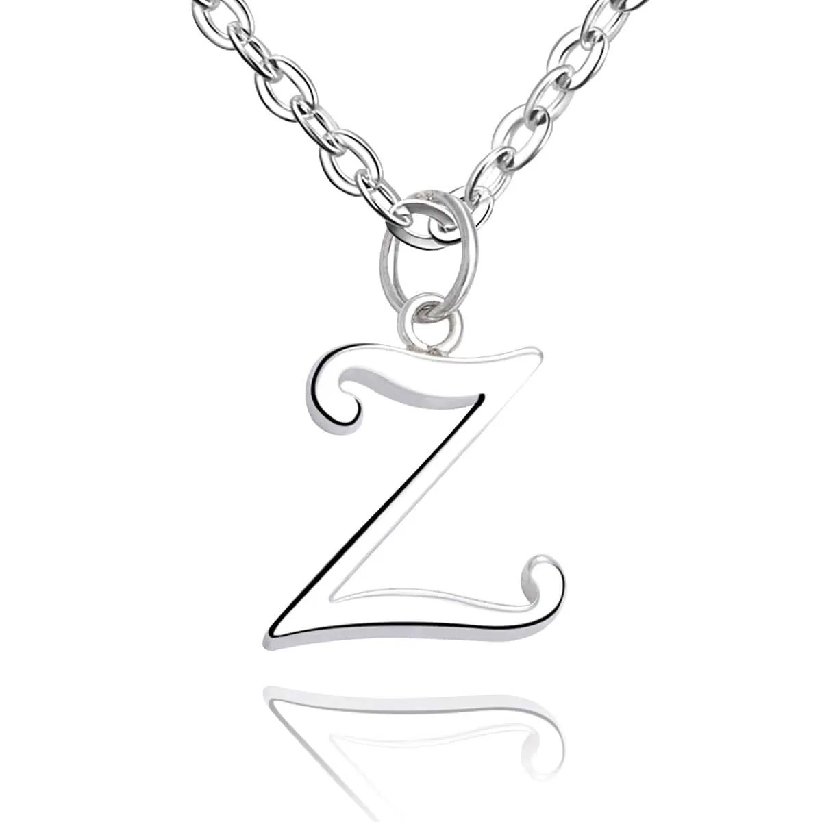 Simple Initial Necklaces Sterling Silver, 16-18