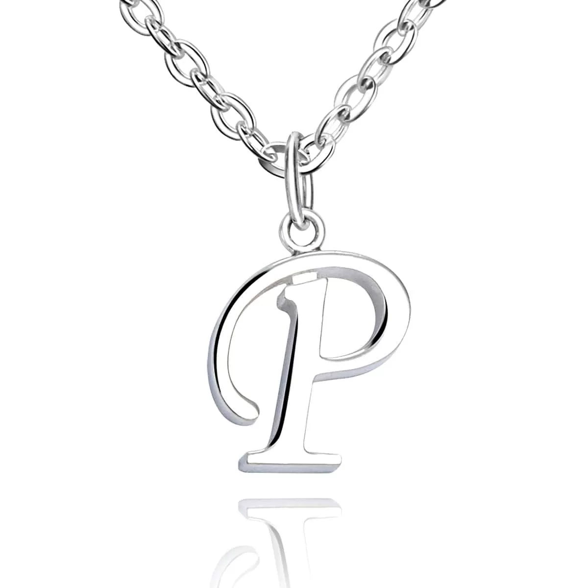 Simple Initial Necklaces Sterling Silver, 16-18