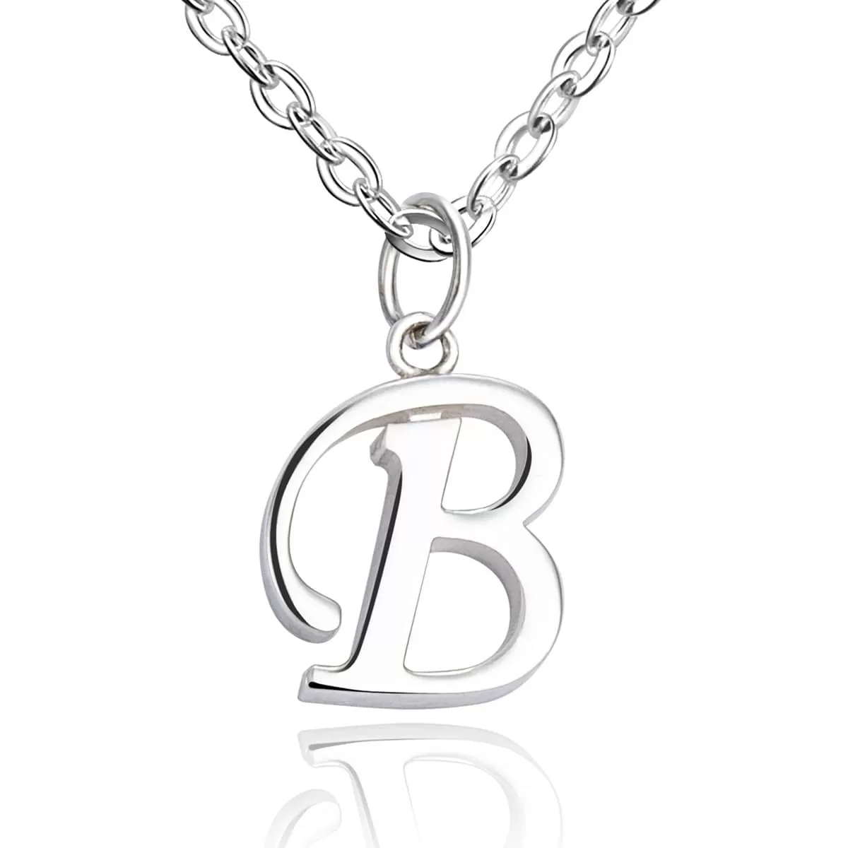 Simple Initial Necklaces Sterling Silver, 16-18