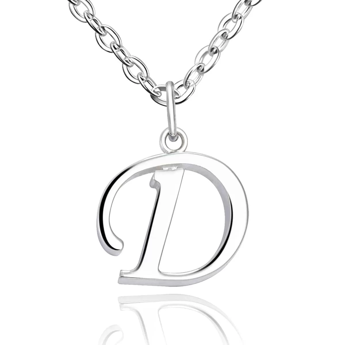 Simple Initial Necklaces Sterling Silver, 16-18