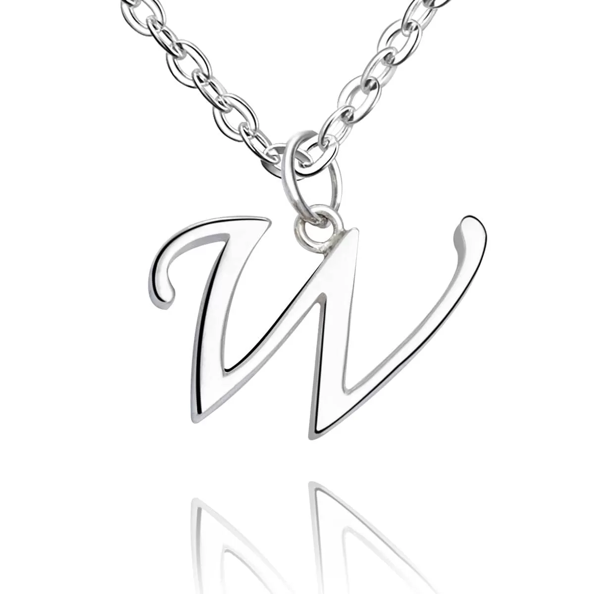 Simple Initial Necklaces Sterling Silver, 16-18