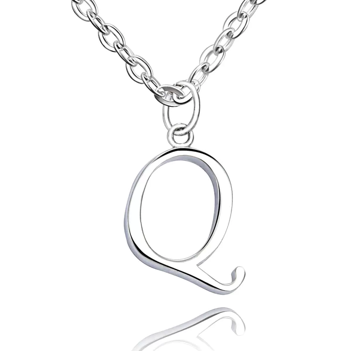 Simple Initial Necklaces Sterling Silver, 16-18