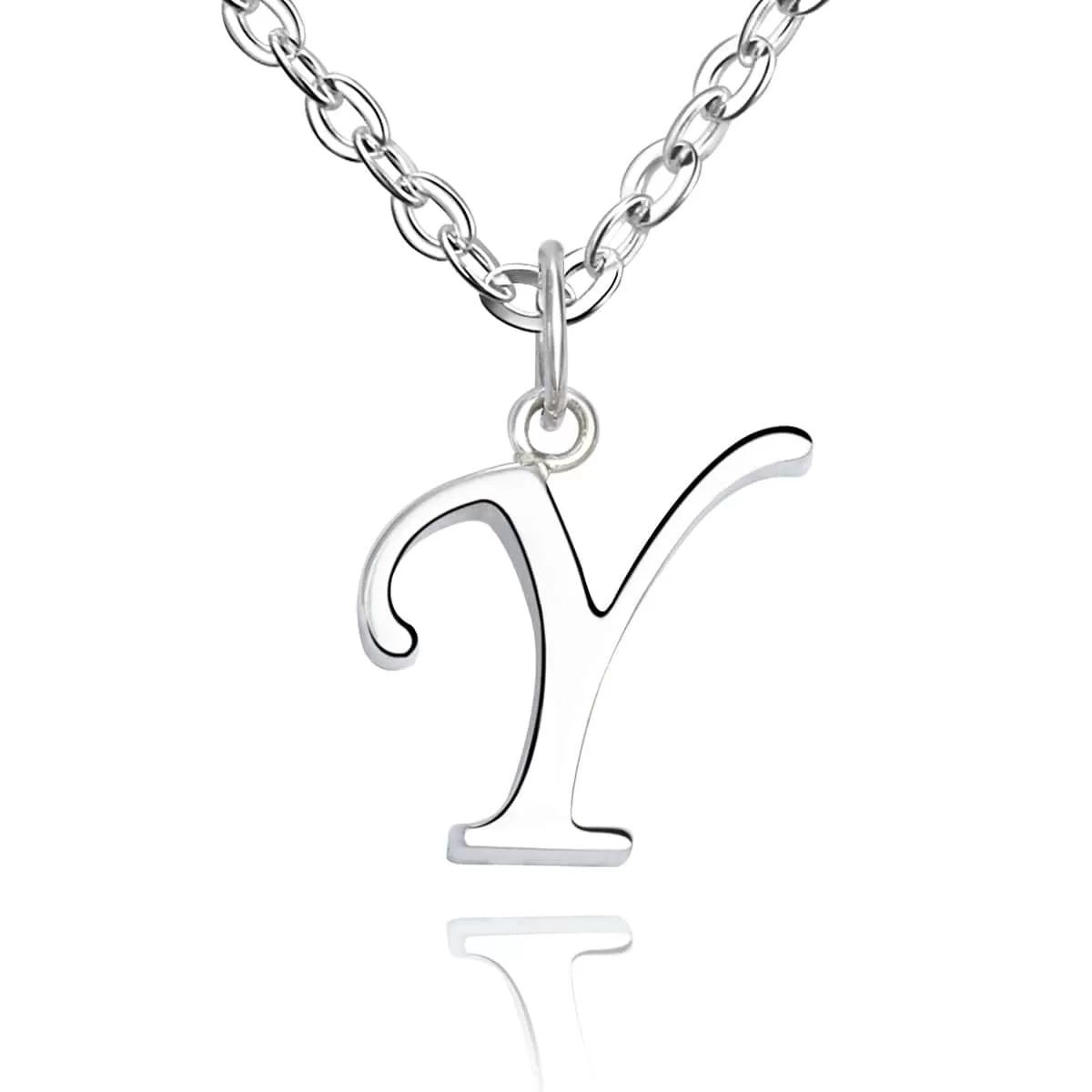 Simple Initial Necklaces Sterling Silver, 16-18