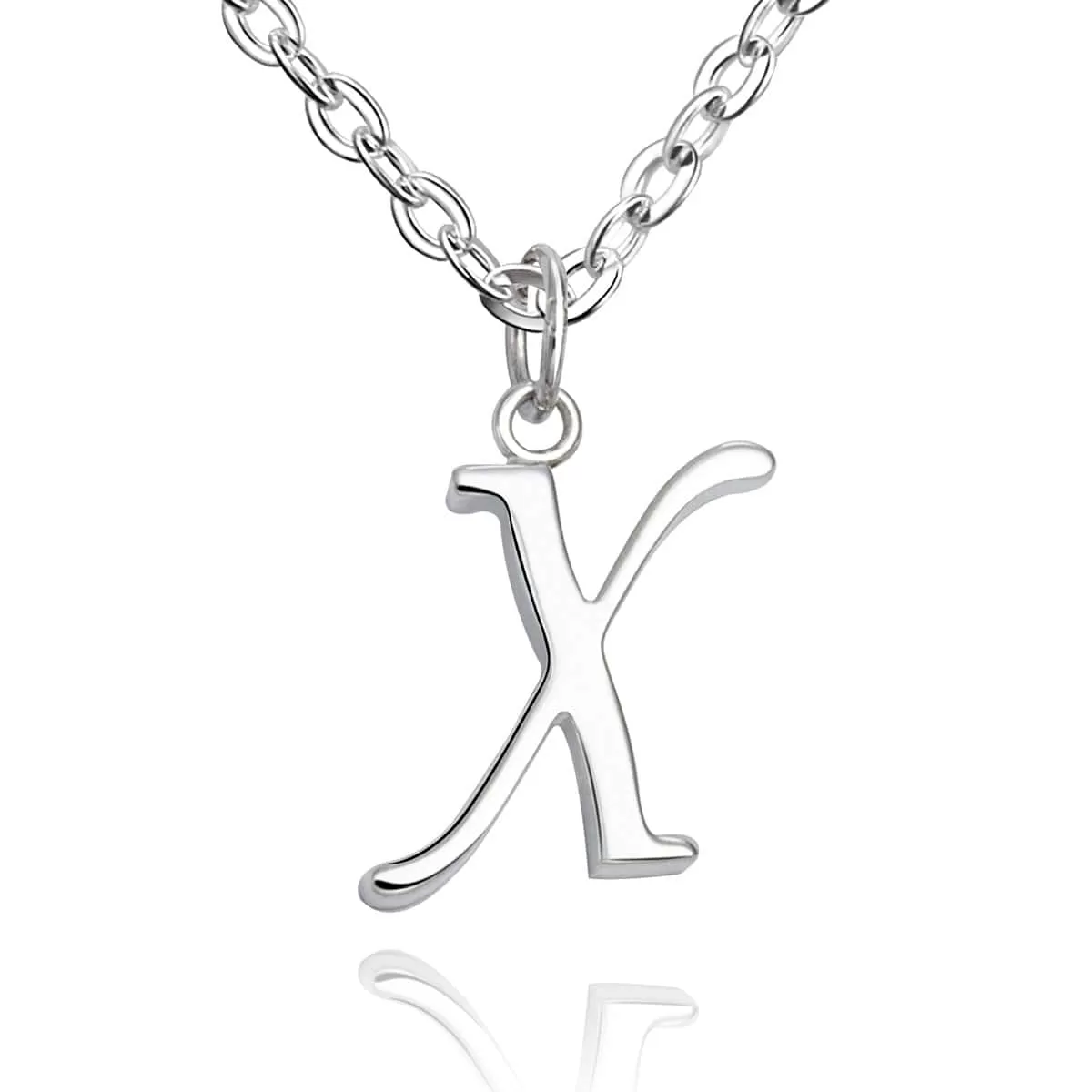 Simple Initial Necklaces Sterling Silver, 16-18