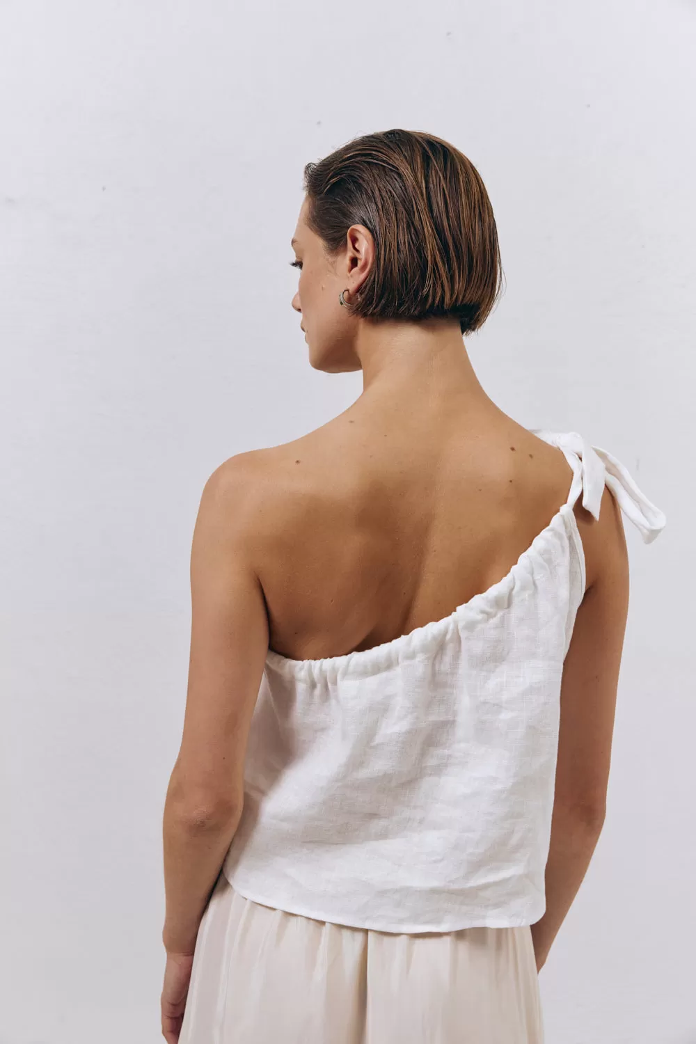 Slow Living Linen Top White