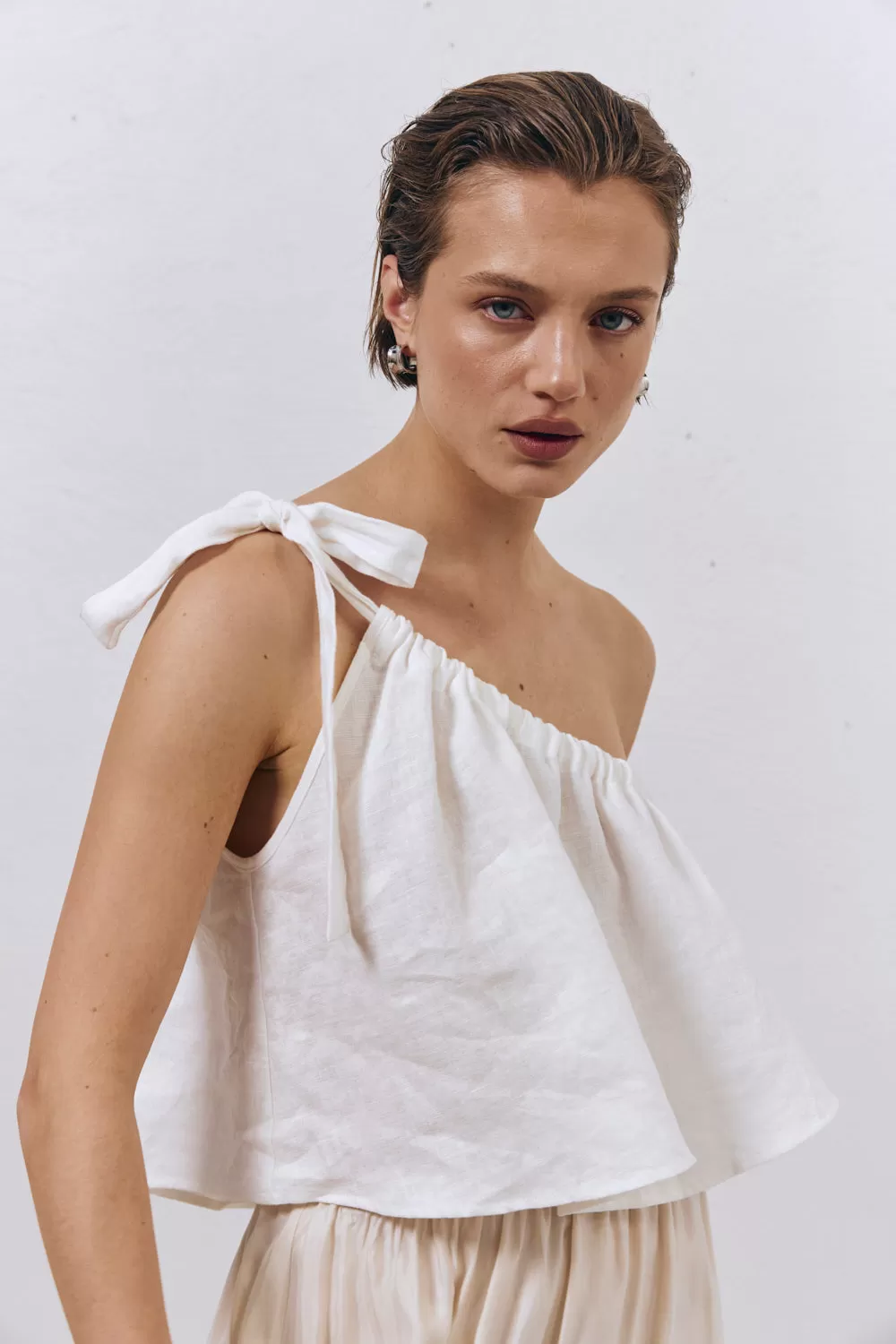 Slow Living Linen Top White