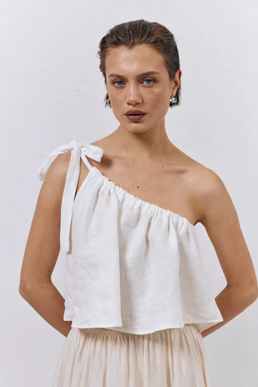 Slow Living Linen Top White