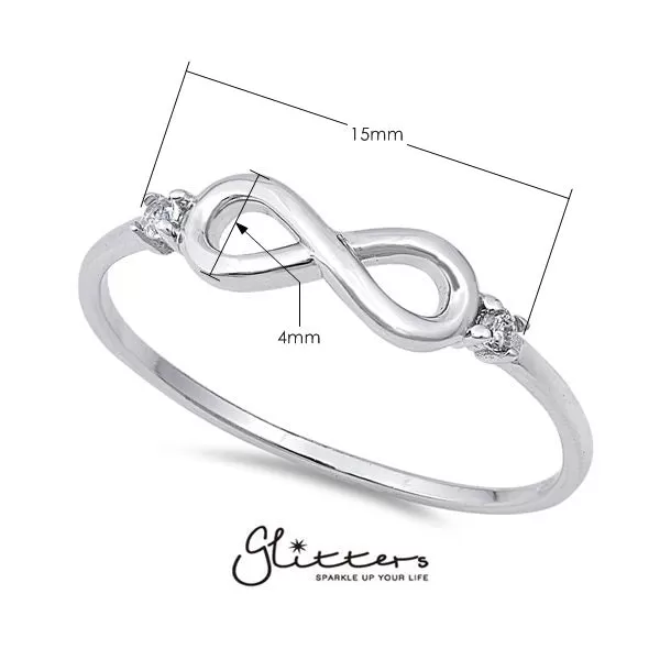 Sterling Silver Infinity Ring with Cubic Zirconia