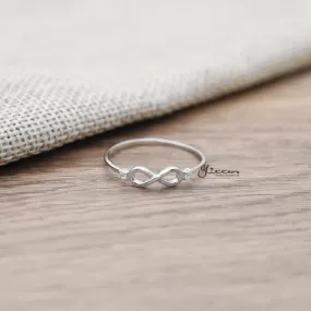 Sterling Silver Infinity Ring with Cubic Zirconia