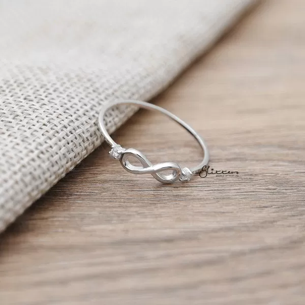 Sterling Silver Infinity Ring with Cubic Zirconia