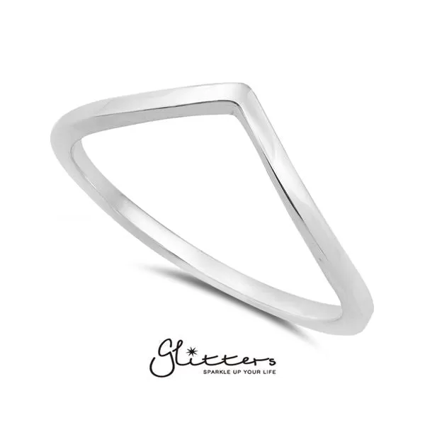 Sterling Silver V Shape Women's Rings