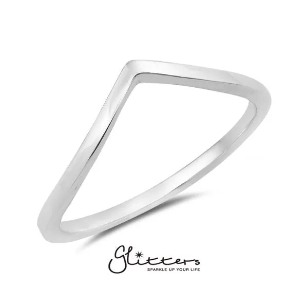 Sterling Silver V Shape Women's Rings