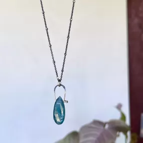 Stirrup long teardrop Teal Kyanite