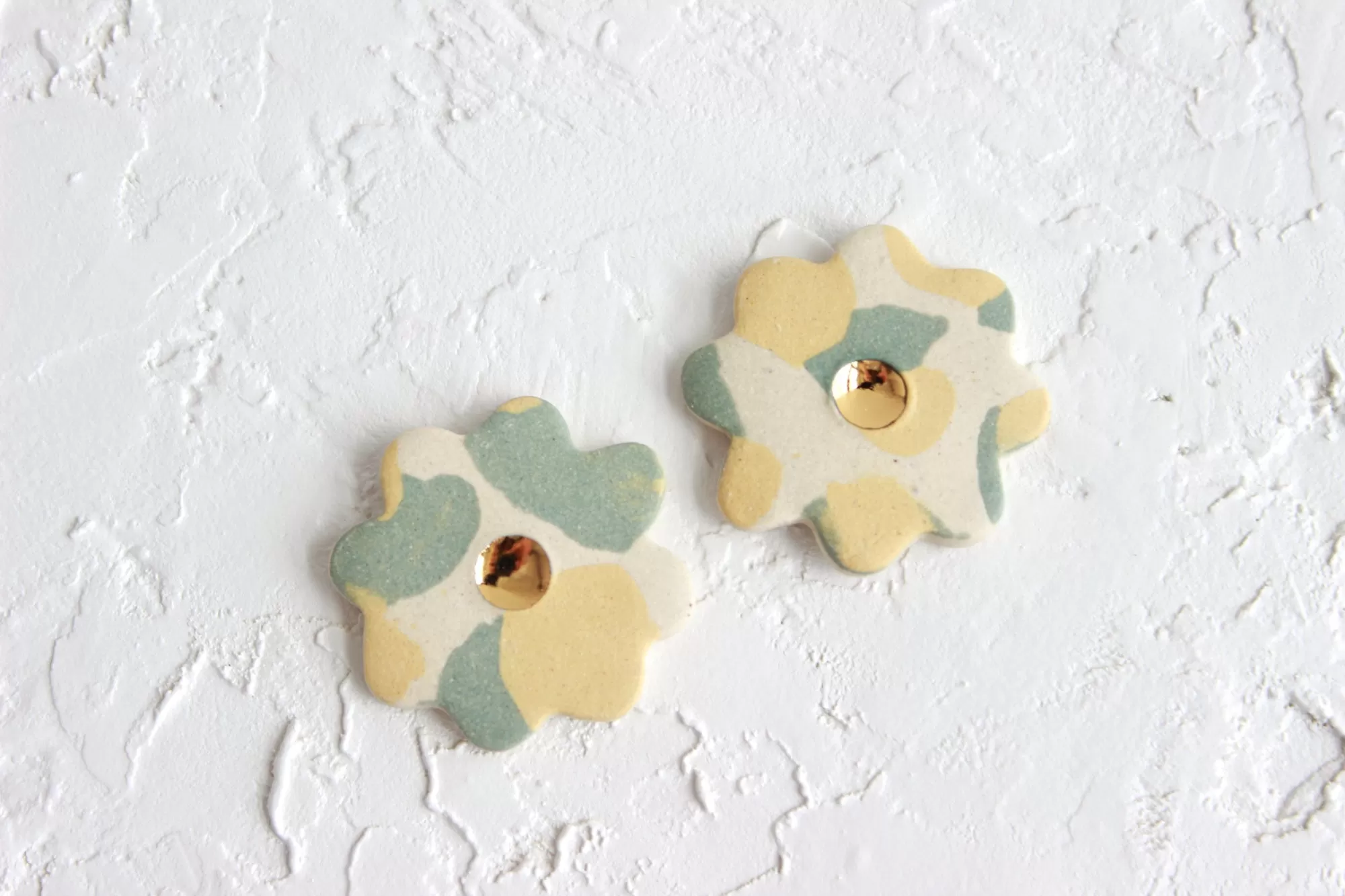 Terrazzo Flower Statement Stud Earrings