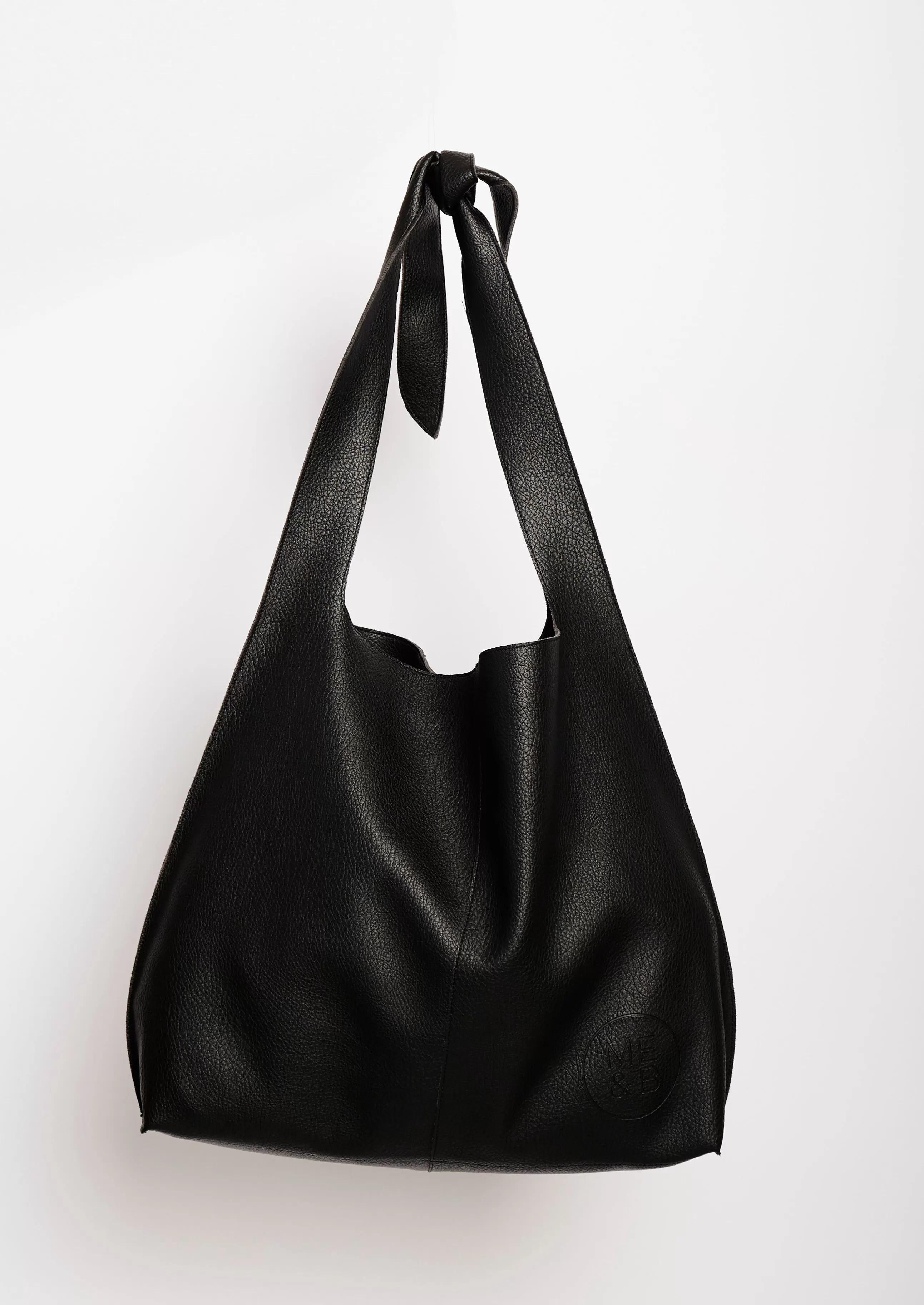 The Tie Shoulder Tote Bag Black