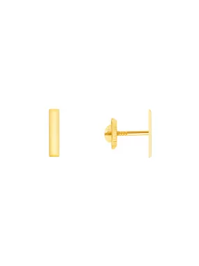 Tiny Bar Stud Earrings 14K