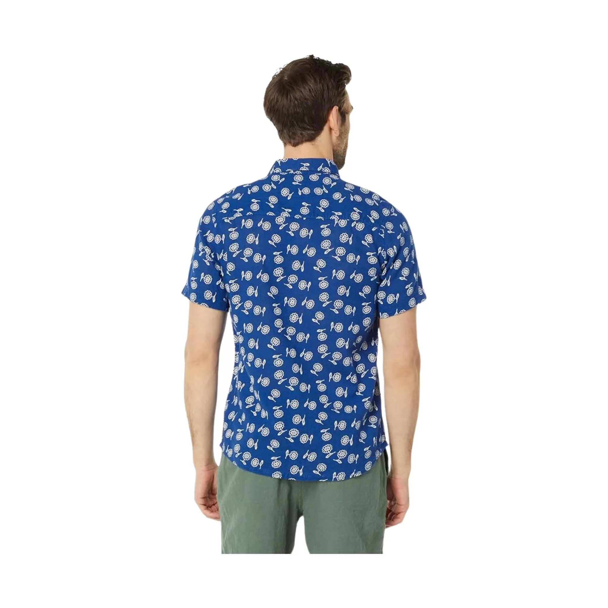 Toad & Co Men's Salton Short Sleeve Shirt - Sea Blue Daisy Print