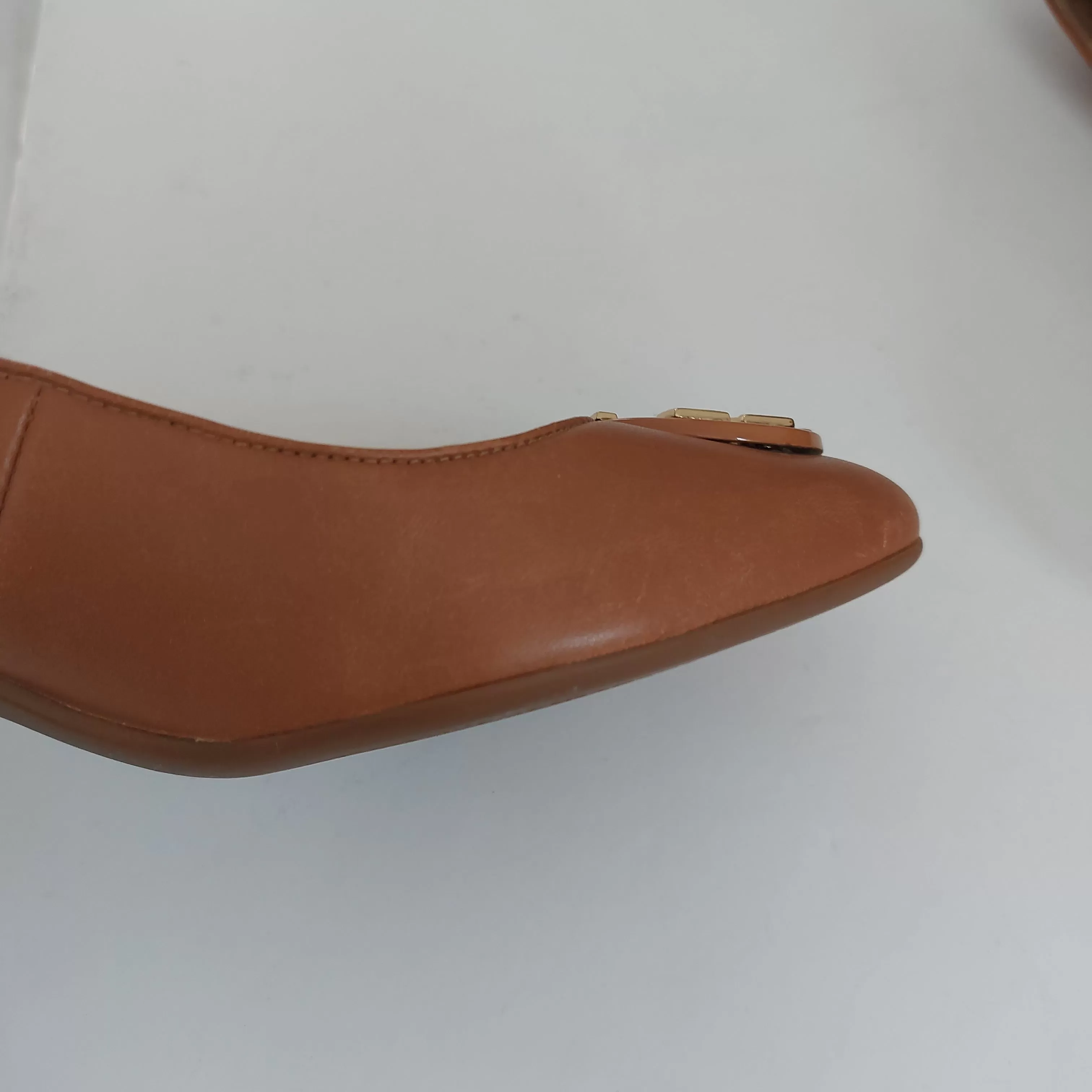 Tory Burch Tan Leather Janey Block Heels | Pre Loved |