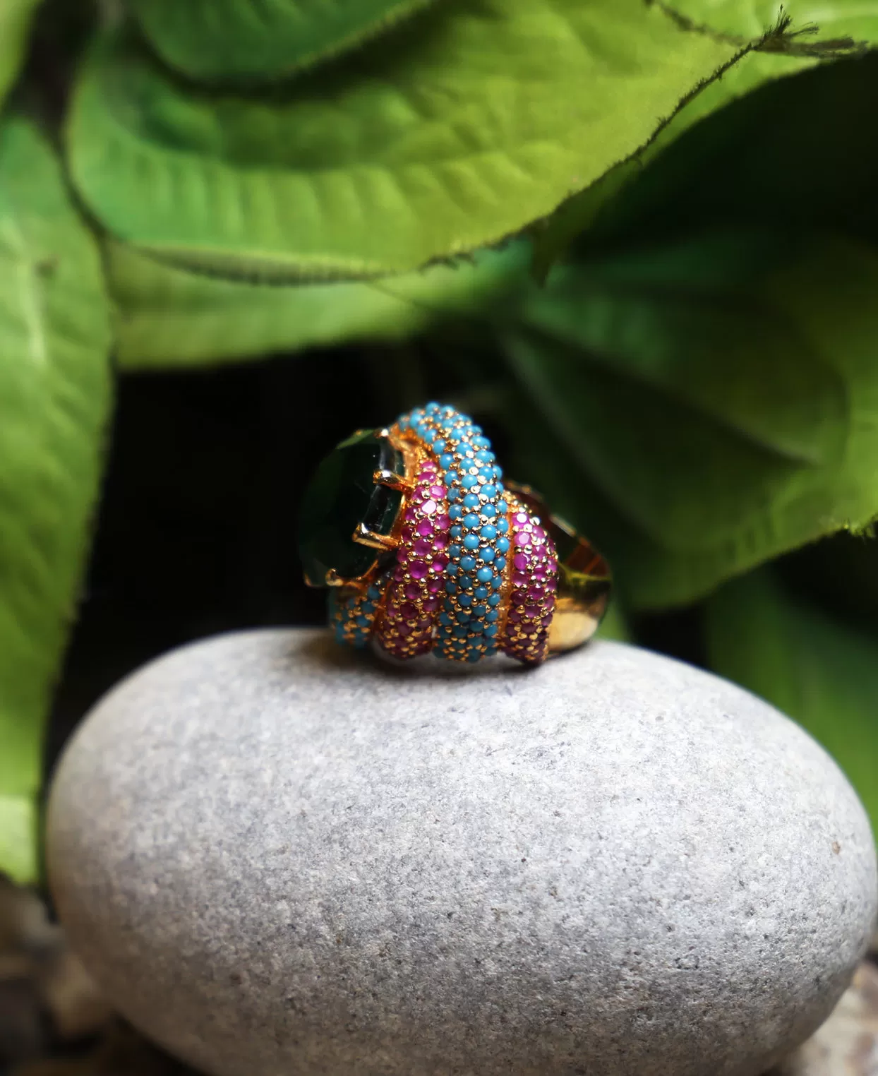 Tri Color Statement Ring