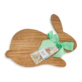 Two's Company Bunny Wooden Serving Board with 20 Bunny Picks