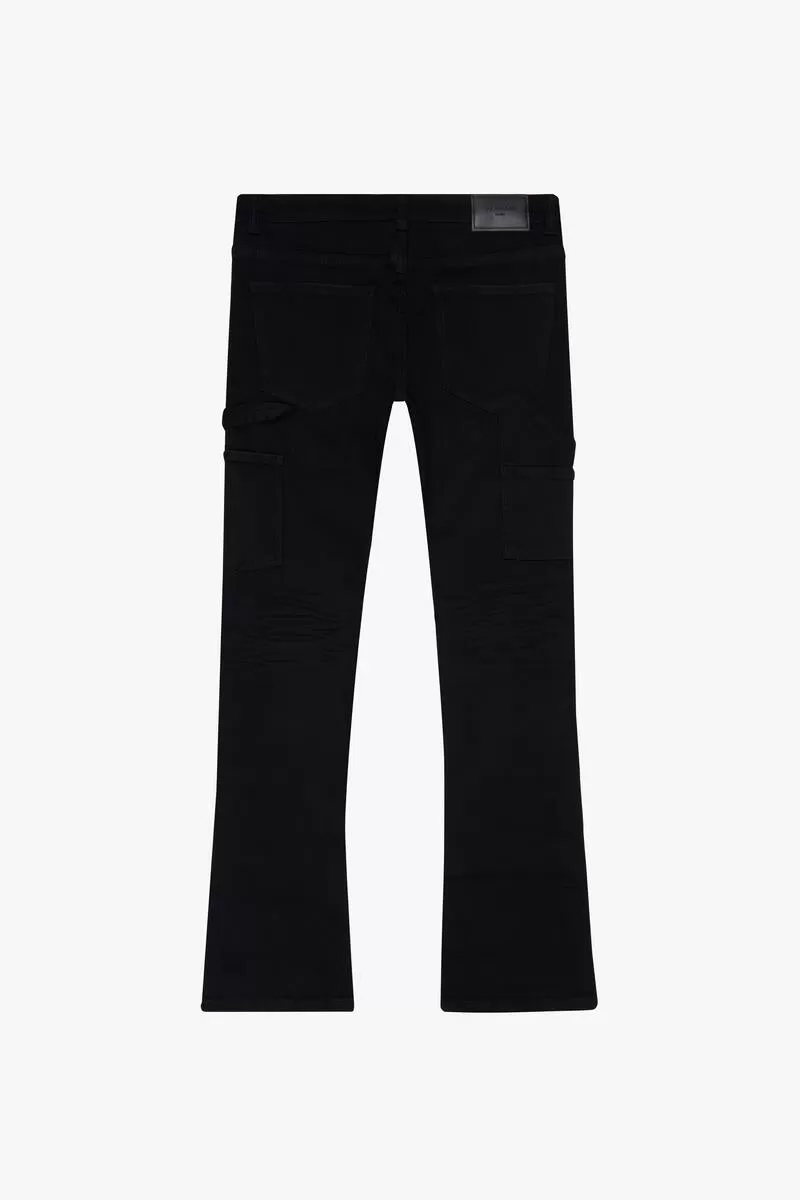 Valabasas TATTERED BLACK STRAIGHT JEAN (Black)