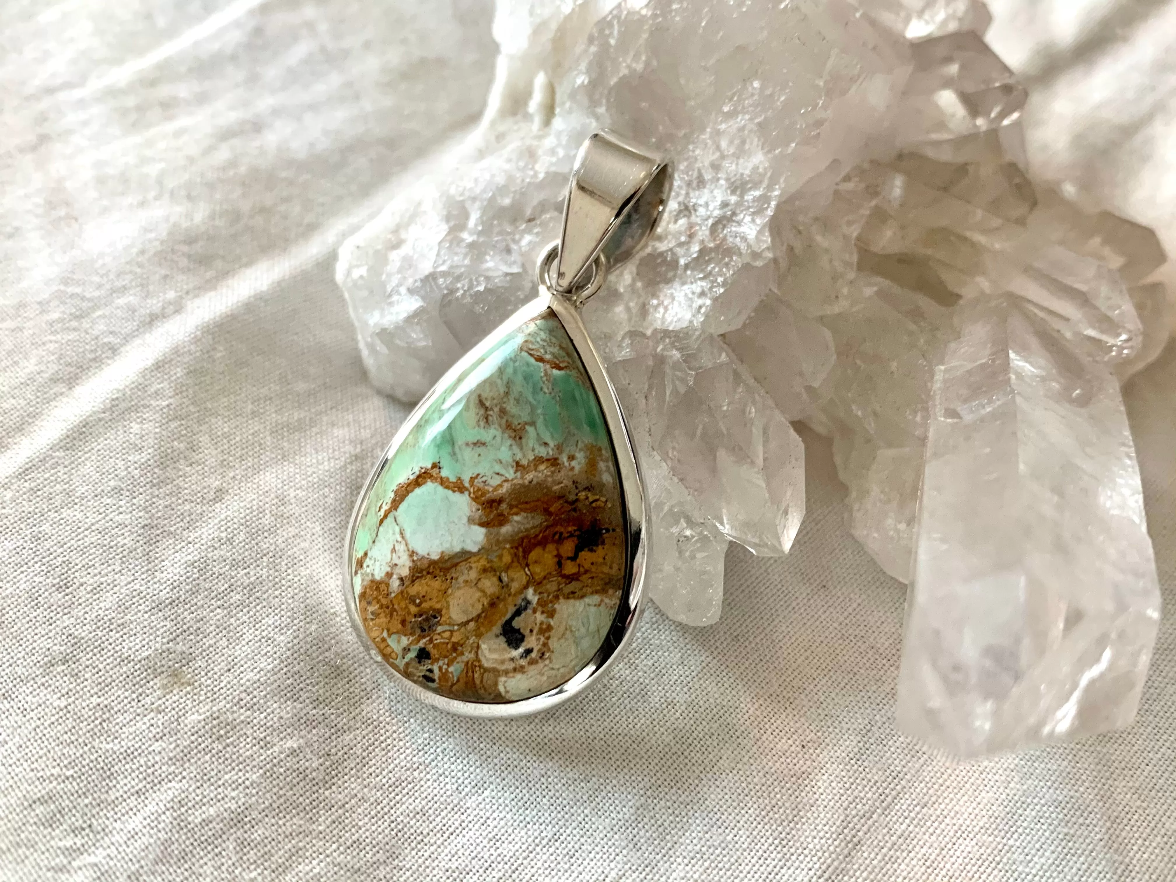 Variscite Akoni Pendant - Medium Teardrop