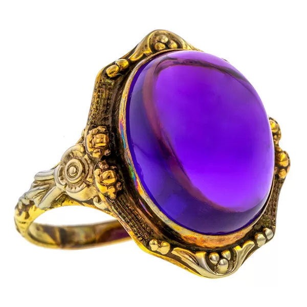 Vintage Amethyst Cabochon Ring