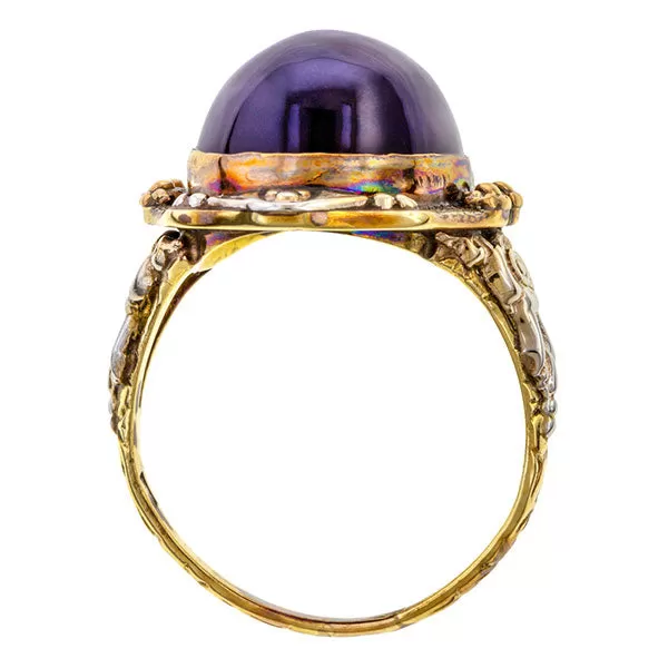 Vintage Amethyst Cabochon Ring