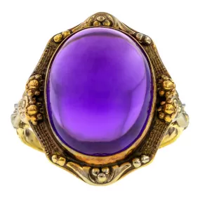 Vintage Amethyst Cabochon Ring