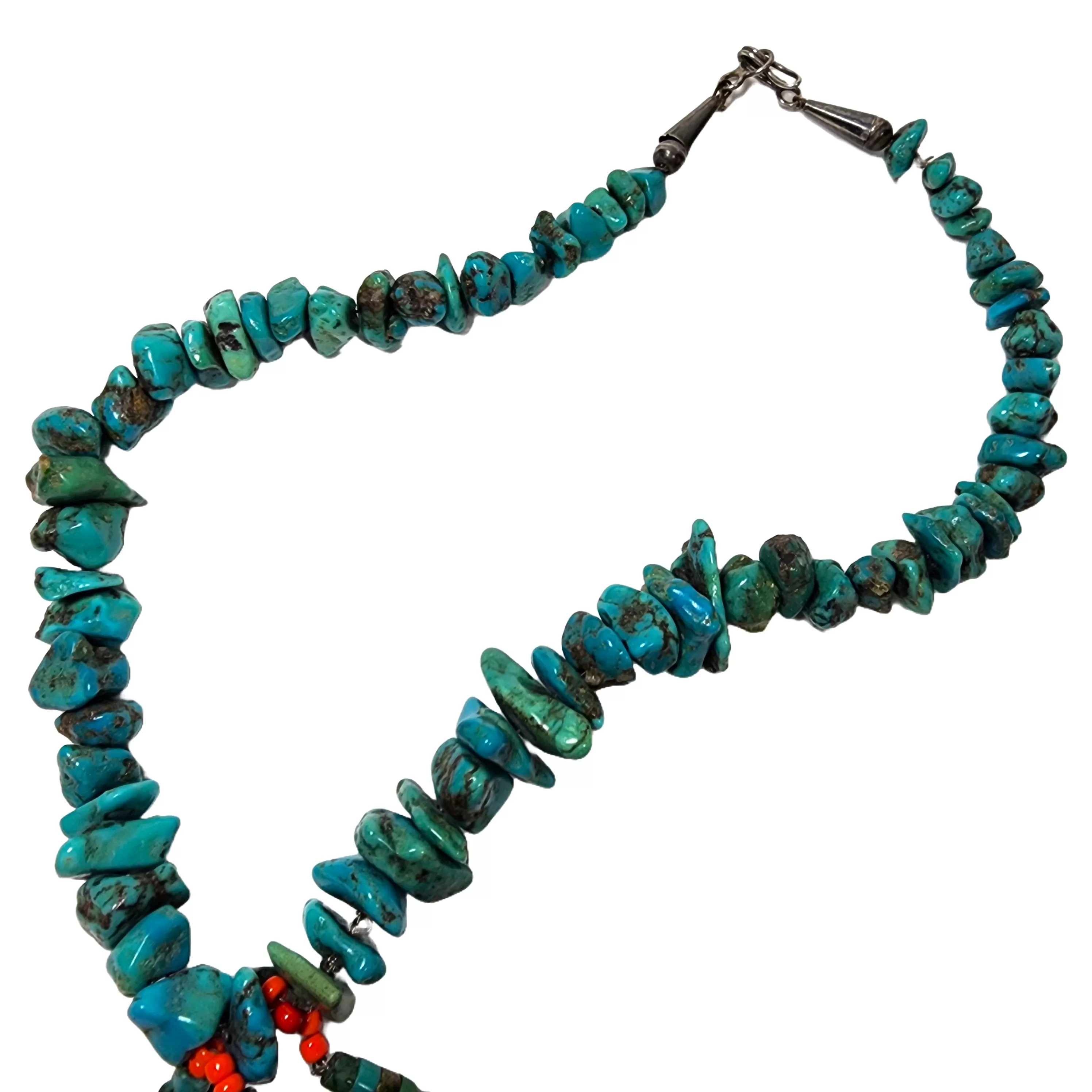 Vintage Turquoise & Jacla Necklace - 19.5 Long