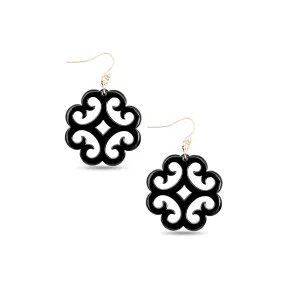 Zenzi Circular Swirl Earrings Black